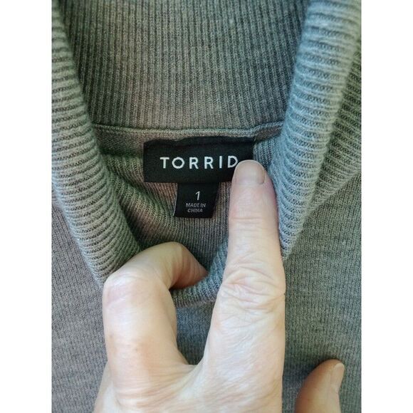 Torrid Everyday Soft Pullover Turtleneck Sweater 1X Gray Long Sleeve #40895216 - Picture 9 of 9